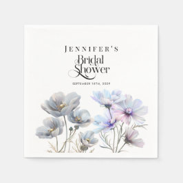 ボーホー水彩の野生の花 ブライダルシャワー スタンダードカクテルナプキン