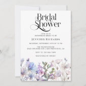 ボーホー水彩の野生の花 ブライダルシャワー 招待状 (正面)
