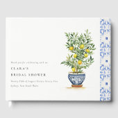 ボーホー水彩イエロー レモン ツリー ブライダル シャワー ゲストブック (正面)