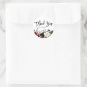 ボーホー水彩オータム フラワガーランド ラウンドシール (バッグ)