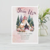 ボーホー水彩キャンプ招待状 招待状 (スタンド正面)