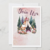 ボーホー水彩キャンプ招待状 招待状 (裏面)