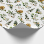 ボーホー水彩クリスマスコンポジション グリーティング ラッピングペーパー (角)