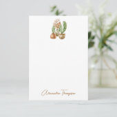 ボーホー水彩サボテンパンパス プラント ブライダル シャワー サンキューカード (スタンド正面)