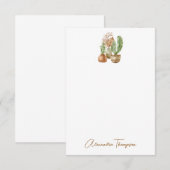 ボーホー水彩サボテンパンパス プラント ブライダル シャワー サンキューカード (正面/裏面)