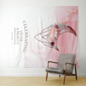 ボーホー水彩ダスティーローズ セレスチャル タペストリー (インサイチュ(横))