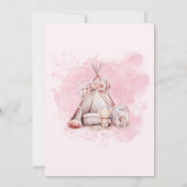 ボーホー水彩ティーピーテントお泊まりパーティー 招待状 (裏面)