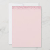 ボーホー水彩ピンクのテディベアガールベイビーシャワー 招待状 (裏面)