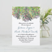 ボーホー水彩ピンクパープルグリーン花のウェディング 招待状 (スタンド正面)