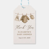 ボーホー水彩ベビー服 男の子ベビーシャワー ギフトタグ (裏面)