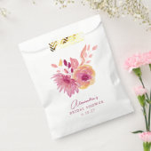 ボーホー水彩マゼンタ赤い花の花嫁のシャワー フェイバーバッグ (封をした状態)