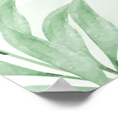 ボーホー水彩ユーカリの葉の葬儀歓迎 ポスター (角)