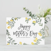 ボーホー水彩レモンリース ハッピー マザーズデー カード (スタンド正面)