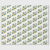 ボーホー水彩レモン＆グリーンギフト ラッピングペーパー (フラット)