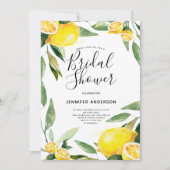 ボーホー水彩レモン ブライダルシャワー 招待状 (正面)