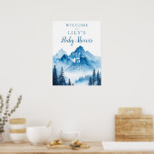 ボーホー水彩山のベイビーシャワーウェルカムサイン ポスター (キッチン)