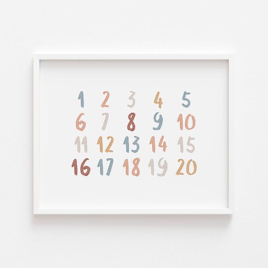 ボーホー水彩教育ナンバー ポスター