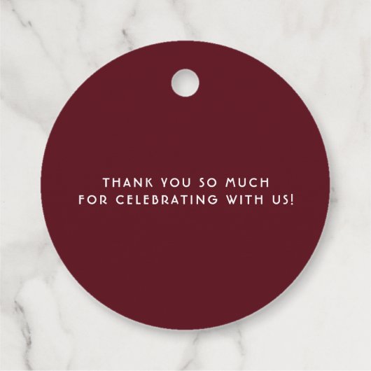 ボーホー水彩秋の花ガーランドの感謝カード フェイバータグ (裏面)