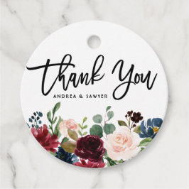 ボーホー水彩秋の花ガーランド感謝祭 フェイバータグ