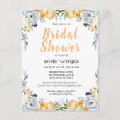 ボーホー水彩花のウェディングシャワー ポストカード (正面)
