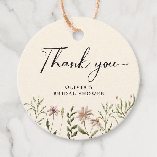 ボーホー水彩花の感謝祭のタグ フェイバータグ (正面)