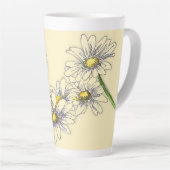 ボーホー水彩花ダリアクリスマスギフト カフェラテマグ (右アングル)