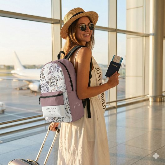 ボーホー水彩花嫁バックパック プリントバックパック