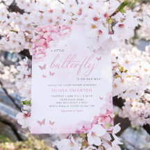 ボーホー水彩花蝶の女の子ベビーシャワー