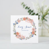 ボーホー水彩花輪 ウェディング招待状 招待状 (スタンド正面)