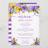 ボーホー水彩 春の花 ウェディング メニュー (正面/裏面)