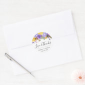 ボーホー水彩 春の花 ウェディング ラウンドシール (封筒)