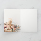 ボーホー水彩 秋のオータム フラワーバンチ ウェディング サンキューカード (内部)