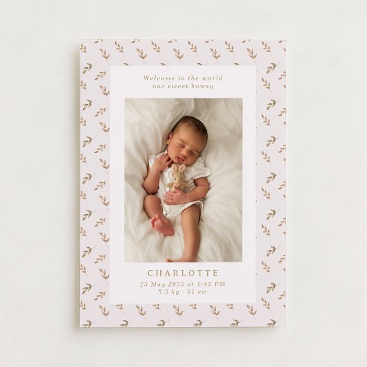 ボーホー水彩  | 赤ちゃんの誕生お知らせカード 招待状