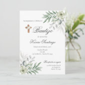 ボーホー洗礼スペイン語招待状花 招待状 (スタンド正面)