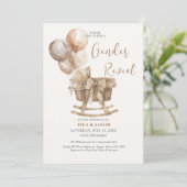 ボーホー産院ベージュ風船性別発表 招待状 (スタンド正面)