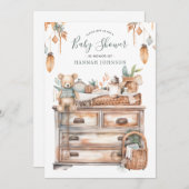 ボーホー男女兼用ベビーシャワー 招待状 (正面/裏面)