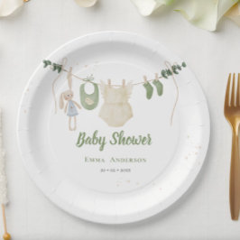 ボーホー男女兼用ヴィンテージ ベイビー ラスティック シャワー ペーパープレート