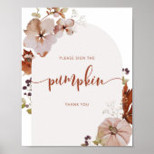 ボーホー秋のアーチ　かぼちゃのサインにお名前をどうぞ ポスター (正面)