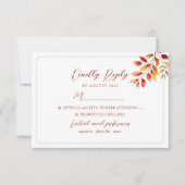 ボーホー秋のウェディング 出欠カード (正面)