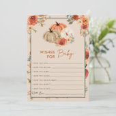 ボーホー秋のカボチャの願い 赤ちゃんシャワーゲームカード 招待状 (スタンド正面)