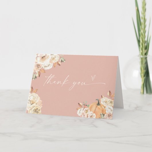 ボーホー秋のカボチャ感謝カード サンキューカード (正面)