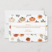 ボーホー秋のカボチャ感謝祭 サンキューカード (裏面)