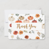 ボーホー秋のカボチャ感謝祭 サンキューカード (正面)