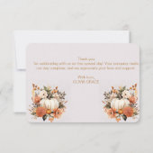 ボーホー秋のカボチャ感謝祭 サンキューカード (裏面)