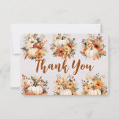 ボーホー秋のカボチャ感謝祭 サンキューカード (正面)