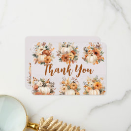 ボーホー秋のカボチャ感謝祭 サンキューカード