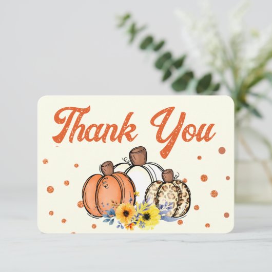 ボーホー秋のカボチャ感謝祭 サンキューカード (スタンド正面)