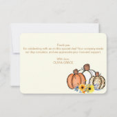 ボーホー秋のカボチャ感謝祭 サンキューカード (裏面)