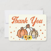 ボーホー秋のカボチャ感謝祭 サンキューカード (正面)