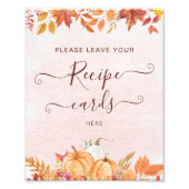 ボーホー秋のカボチャ　ここにレシピカードを置いてください フォトプリント            (正面)